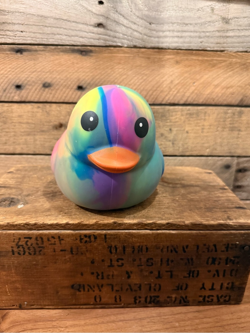 Rainbow Splash Rubber Duck Bath Toy - Multicolor